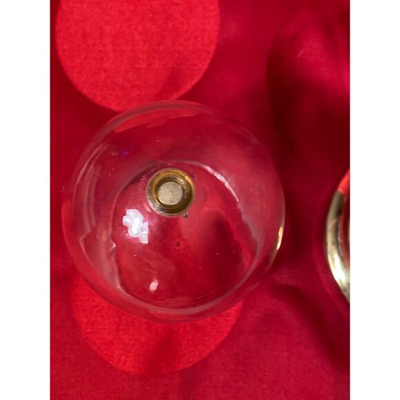 Vintage Pair of .75 in Crystal Bells with Gold Bow Decor Under Glass Cloche EUC - Picture 14 of 16